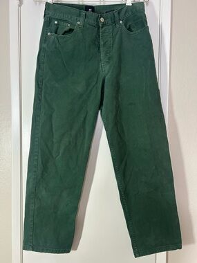 H&M Dark Green Straight-Leg Jeans